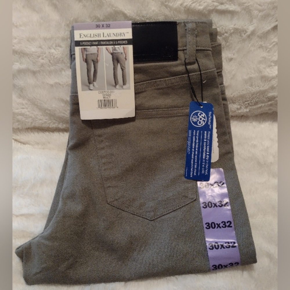 English Laundry Men's Straight Fit 5 Pocket Pants, Tan, Size 30X32 NEW WITH TAGS